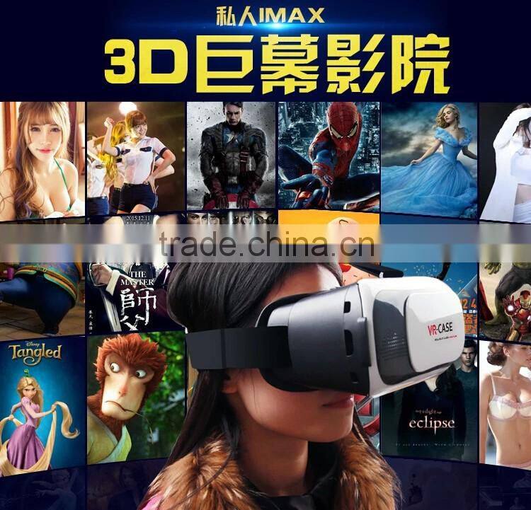 VR Case BOX Google Virtual Reality 3D Glasses Head-mounted 3D Video Movie Game Glasses for iPhone Samsung 3.5-6.0 inch Smart Pho