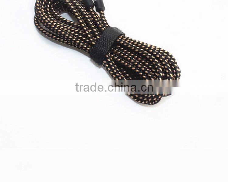 new products 2016 Quality nylon Fabric braided Aux cable 3.5mm male male colorful audio cable free samples