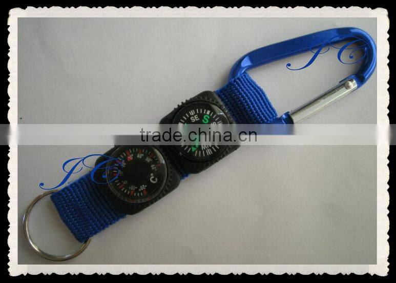 Colors promotional fashion metal carabiner multitool with compass