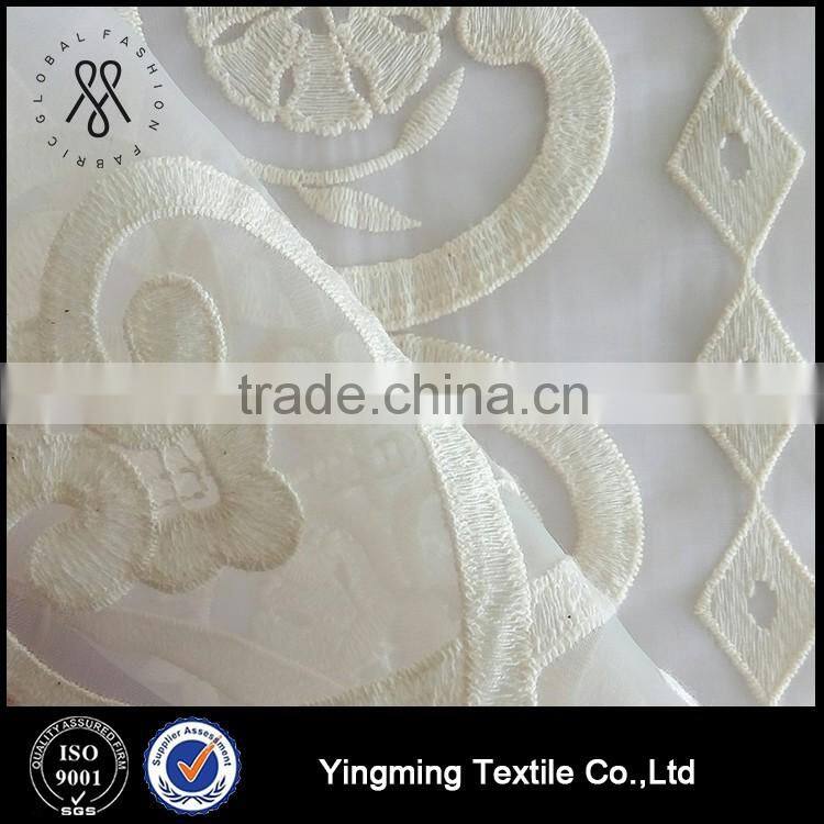 Nylon Organza Fabric with Embroidery for fashion garments,dress,skirt,wedding