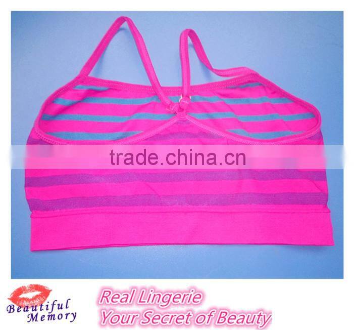 Fashion Seamless Sport Bra, Shdow Stripe Printed
