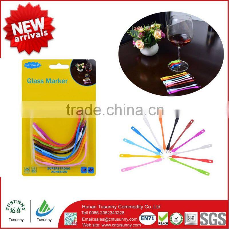 Various Cute Suction Wine Cup Silicone Glass Markers/Cup Tags for Party