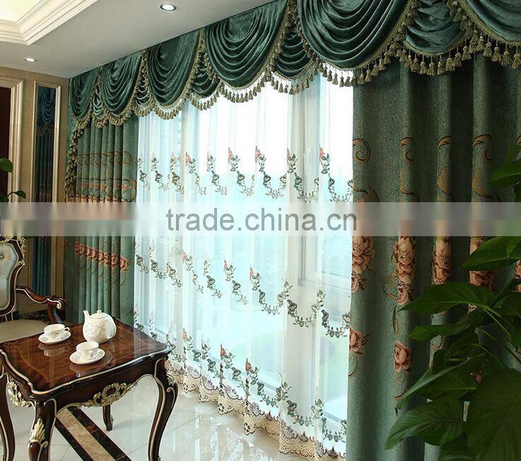 Blackout European style electric curtain for hotel project/ motorized curtain system for hotel