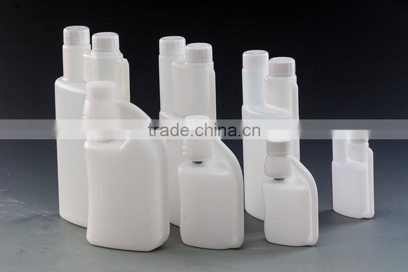 150ml 500ml1000ml HDPE plastic double neck dispenser bottle, twin neck measuring dosing bottle