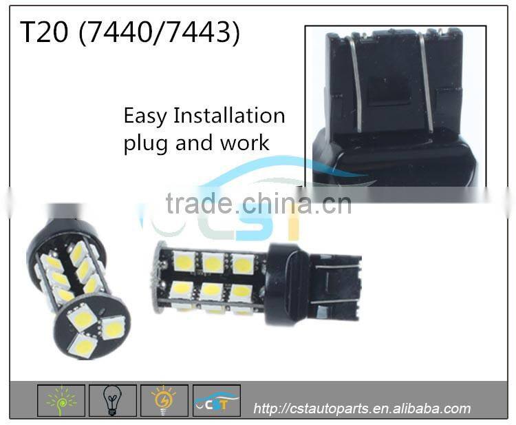 Best Offer Nonpolar Canbus LED Lamp Bulb T20 7440/7443 5050 27SMD 12V Led Lamp Bulb