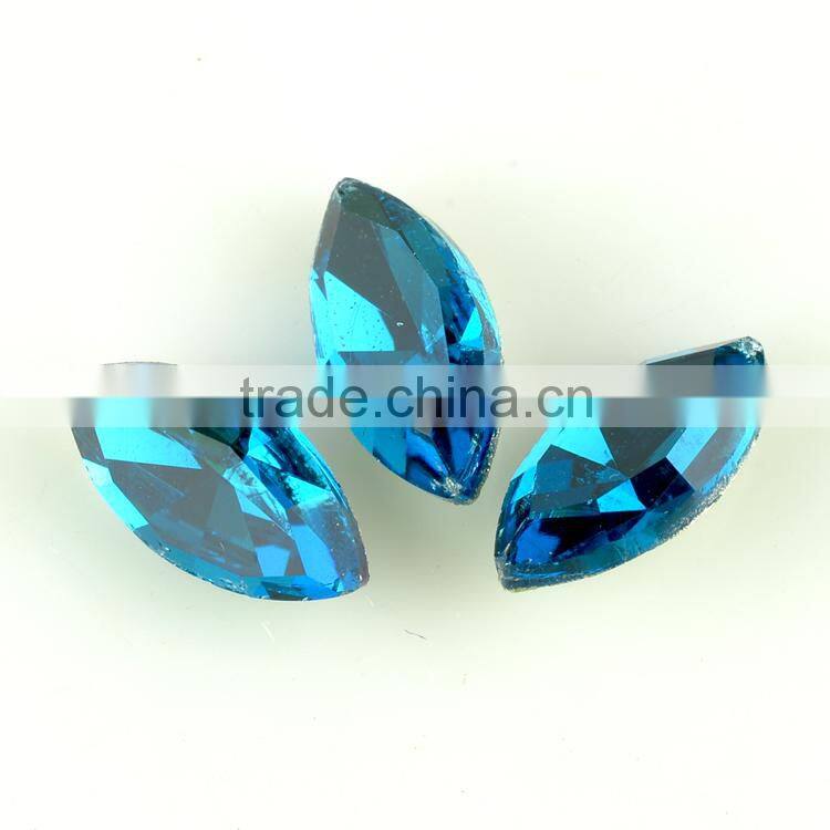 Aquamarine horse eye K5 quality crystal fancy glass stones,crystal glass stone