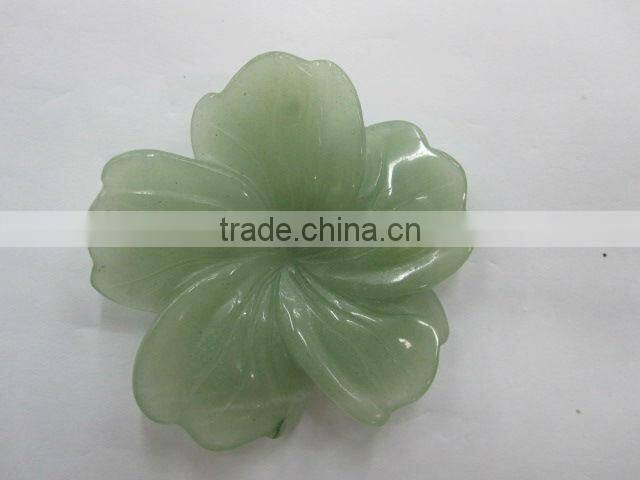 Green Aventurine carved five-petal flower