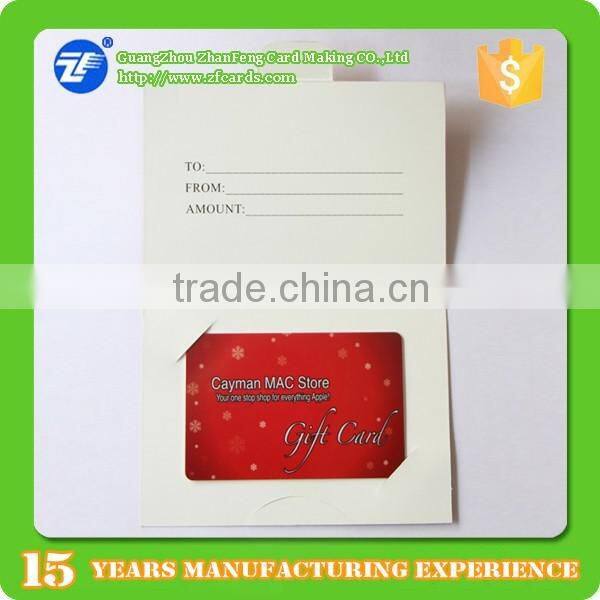 Factory cheap rfid plastic pvc TK4100 gift cards with cardboard