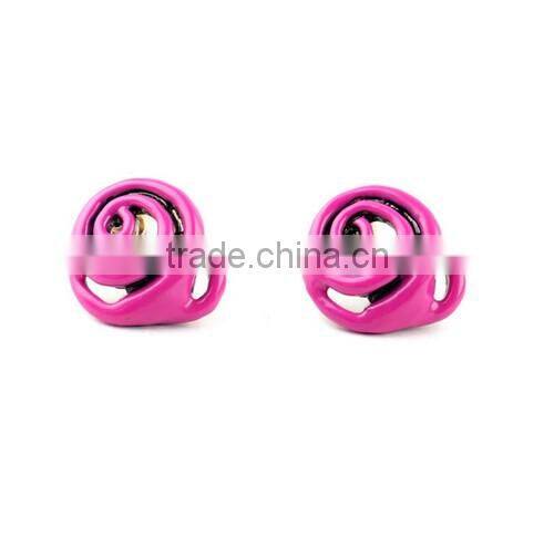 New design elegant enamel stud earring funky earrings for girls/