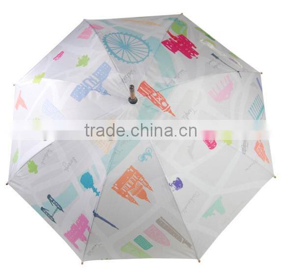 Advertising sun protection wooden straight umbrella parts handle