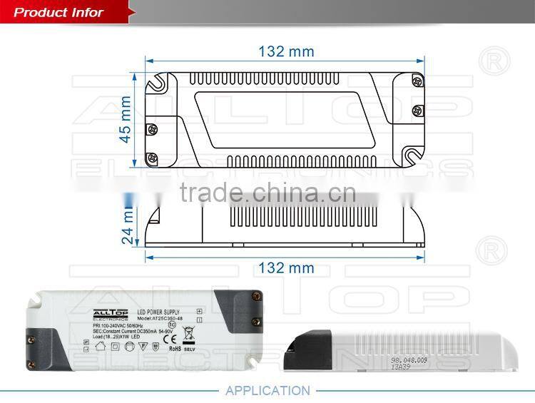 CE EMC Certification constant current 350ma 25w meanwell led driver