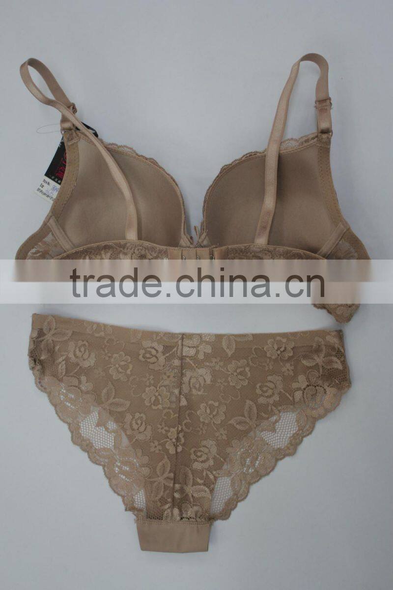 ladies sexy fancy bra and panties transparent lace panty set