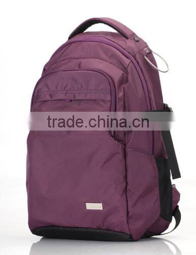 2015 New Product and Design Wholesale Purple safety and theftproof backpack for women