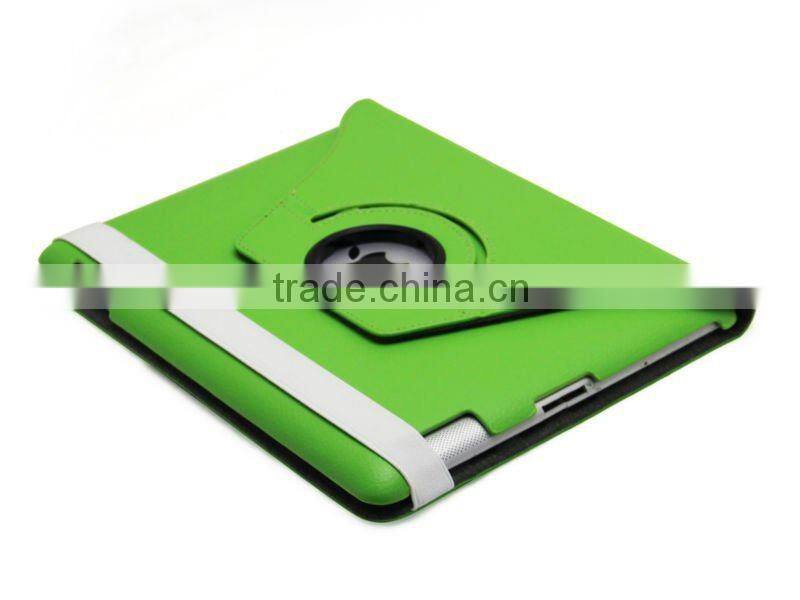 360 degree rotation pu leather case for ipad 2/3