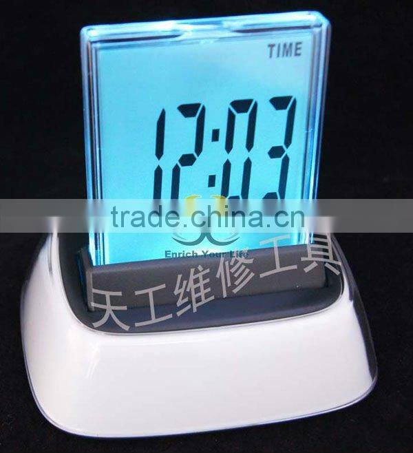 7-Color Change LED Digital LCD Alarm Clock Thermometer