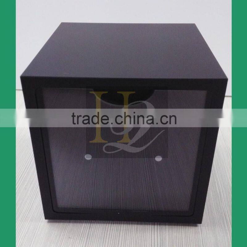Custom black cube silk printing logo acrylic advertising display box