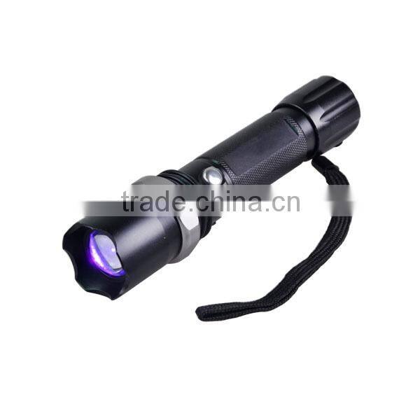 390nm Self Defense High Power Zoom LED Linterna Rechargeable Inspection Light