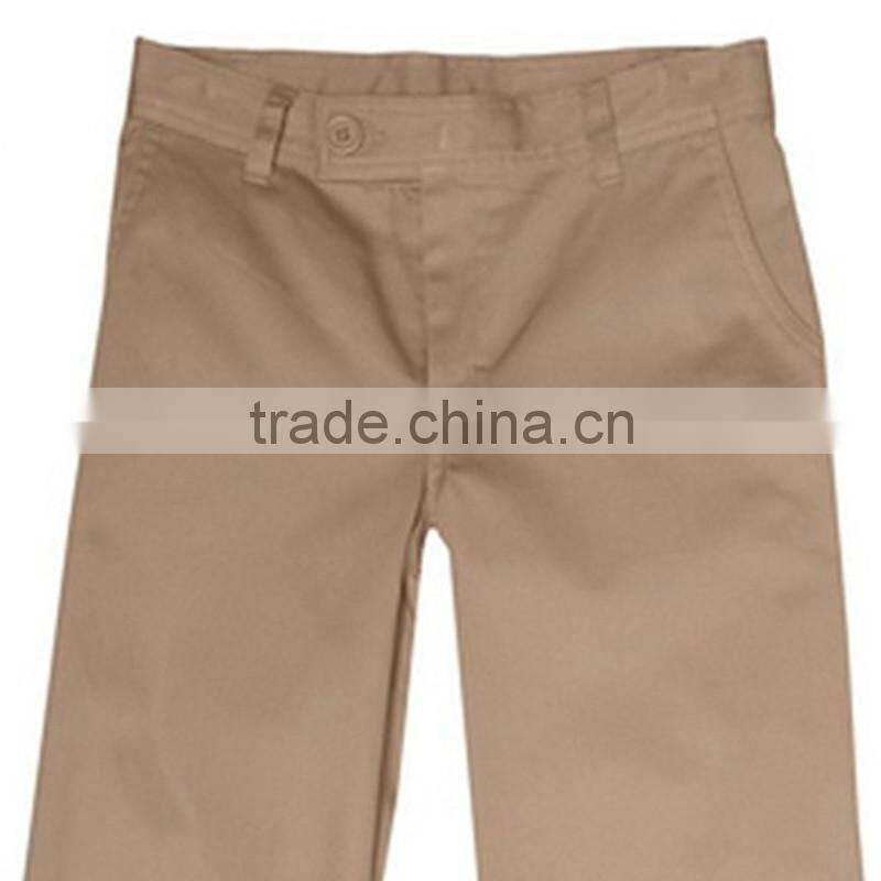 2016 Dark Navy Pleated Fly Front School Uniform Pants With Elastic Waist For Juniors Boys