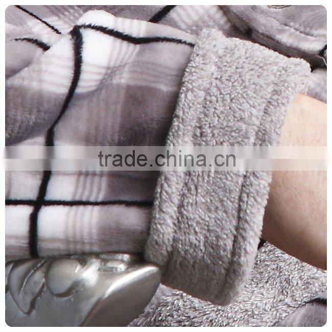Men's super soft thermal coral fleece bathrobe