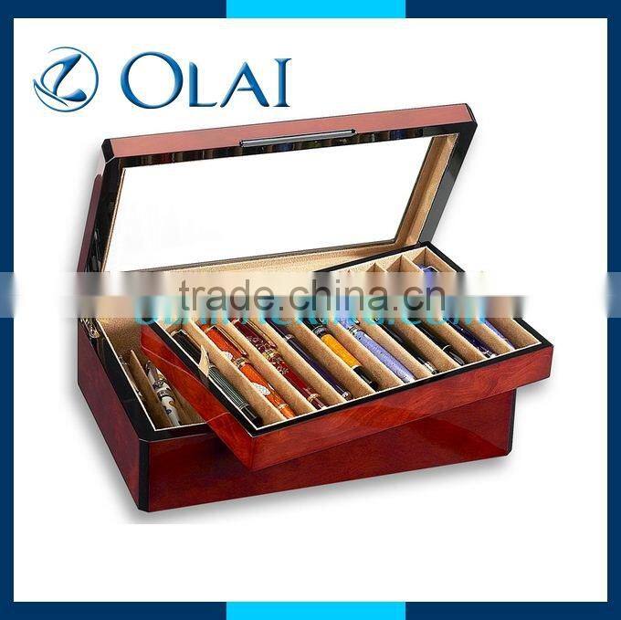 charming pen storage box,hot sale pen box for display,wood pen box for display