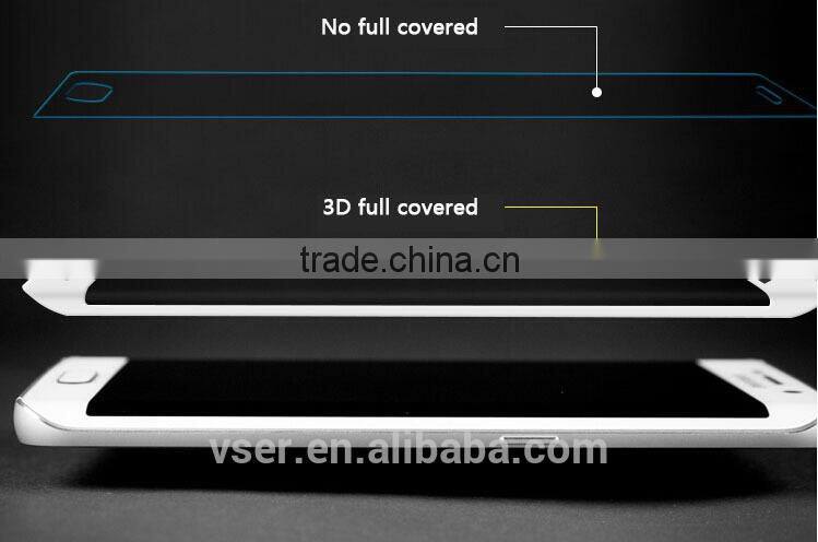 Mobile Phone Accessories For Samsung Galaxy S6 edge 3D Full Covered Tempered Glass Screen Protector