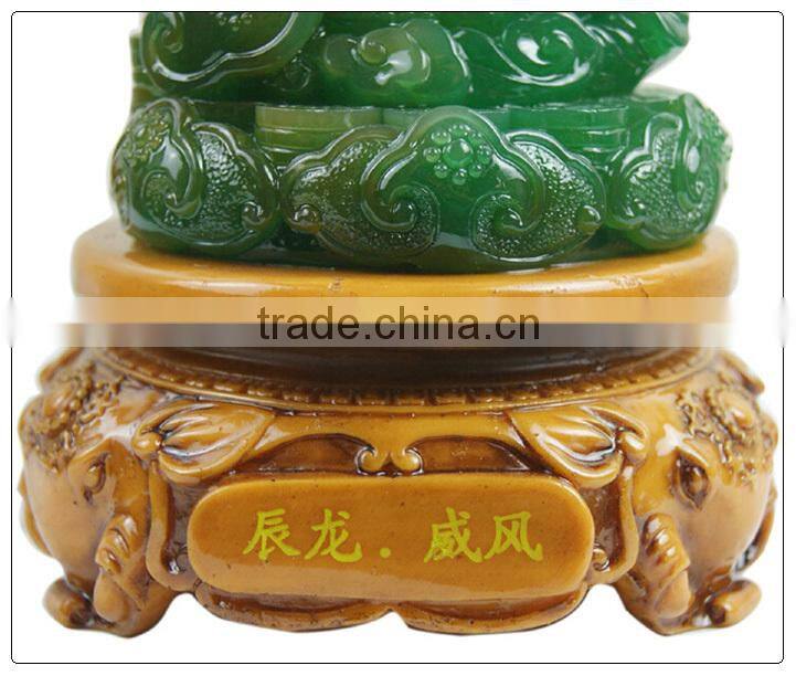 RESIN Dragon statue , jade color dragon figurine