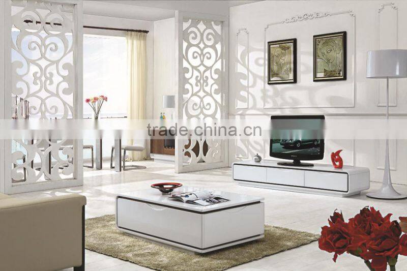 tempered glass high gloss white tv rack