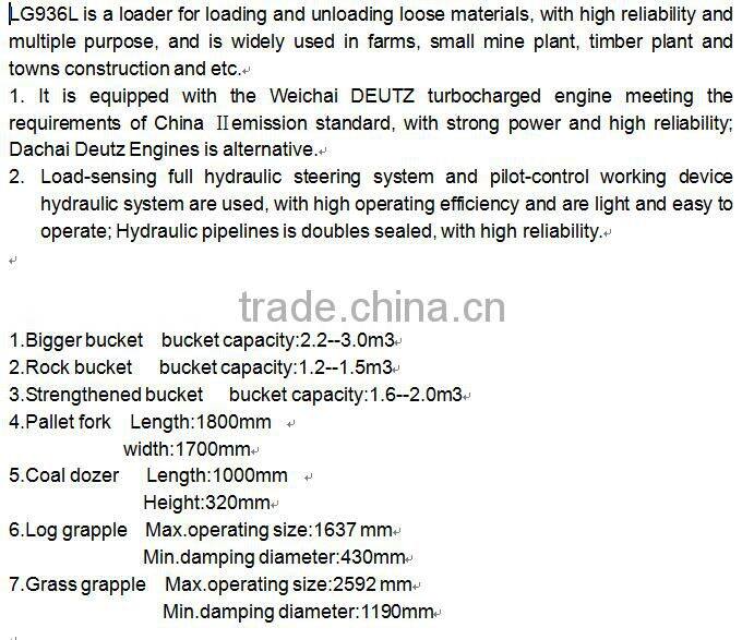 3.0ton wheel loader SDLG936L for sale