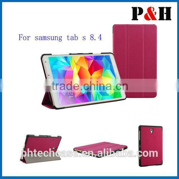 2014 new PU Leather Multi-Folding Folio Wallet Case for SAMSUNG TAB S 8.4