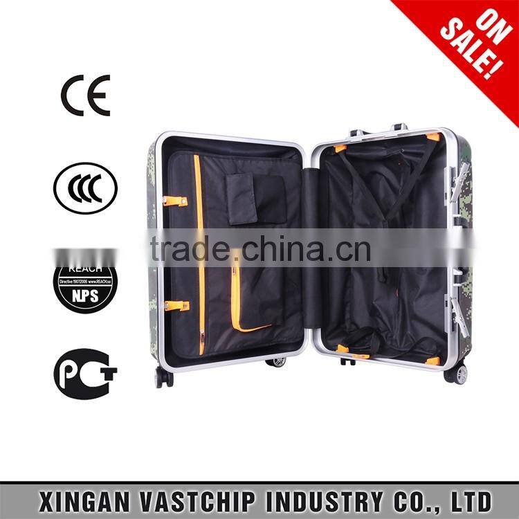 Aluminium trolley pattern military travel bag Case for suitcase Fashion Travel Hardside Luggage