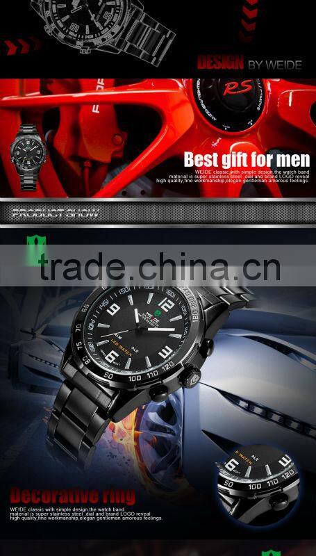 2015 alibaba express WEIDE WH1009 Eco-friendly Fold Over Clasp With Safety men watches