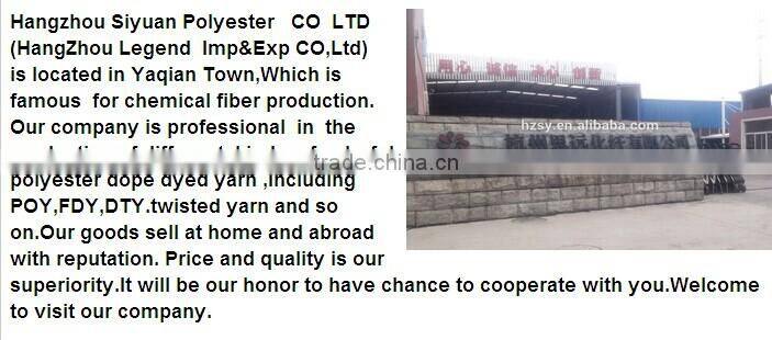 semi dull or best bright dope dyed polyester fiber yarn wholesaler China
