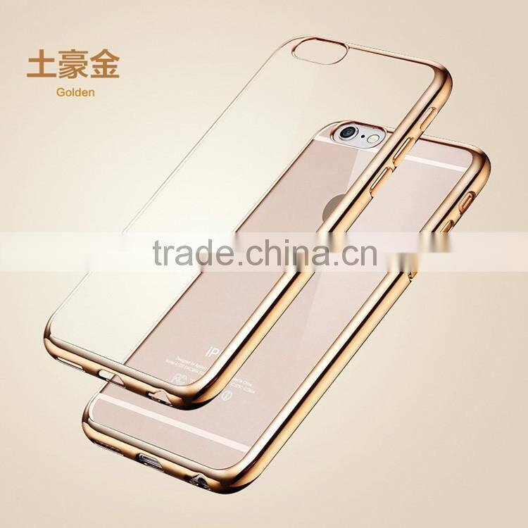Manufacturer case for iphone 6 tpu case electroplate middle frame mirror case