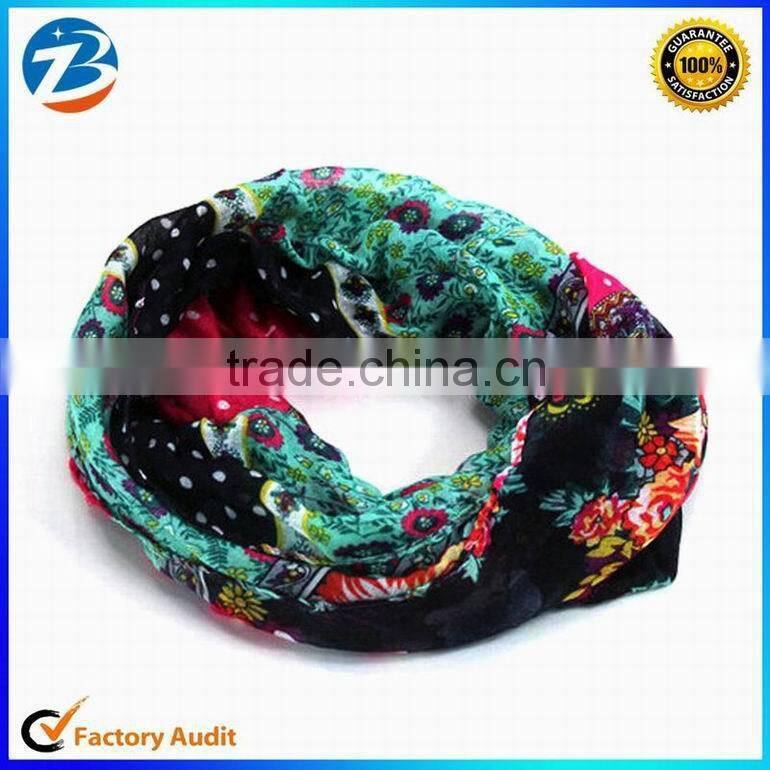 Cheap Fashion Plain Color Viscose Cotton Loop Scarf for Lady