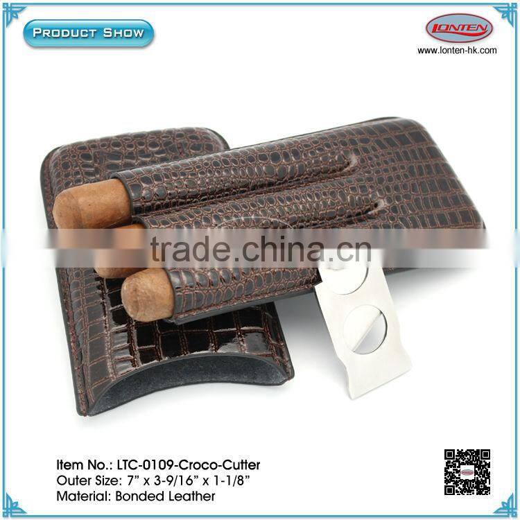 Travel Leather Cigar Case gift set Wholesale