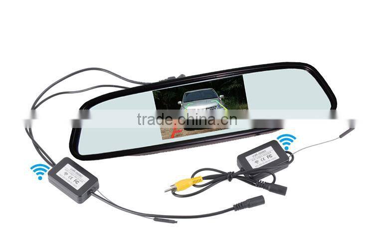 wifi wireless 2.4G 4.3inch wire free one second startup waterproof HD car rearview mirror