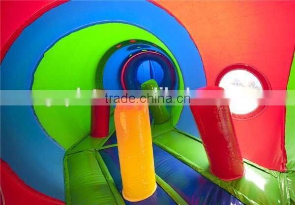 0.55mm pvc tarpaulin inflatable tunnel train capacity 10 persons