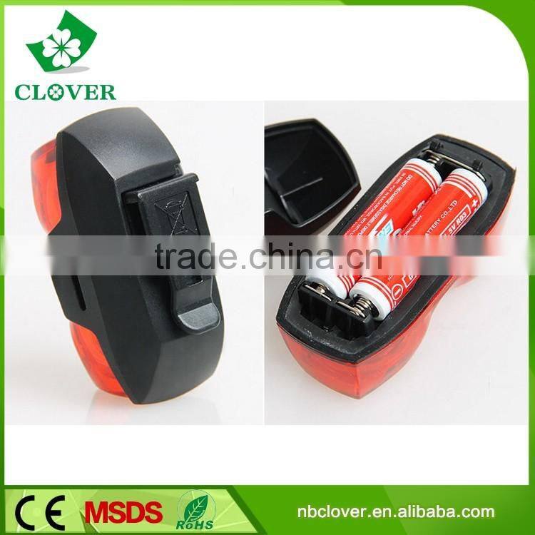wholesale ABS material 2 red led bicycle light with rear light