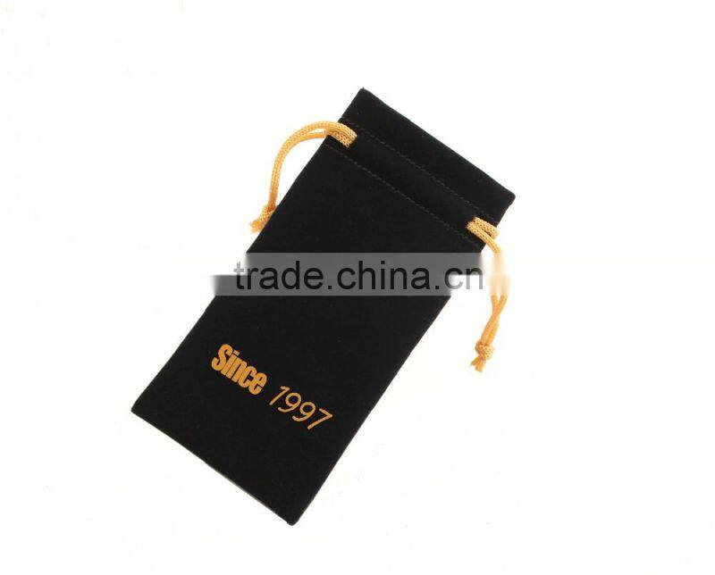 Super soft Golden LOGO small drawstring gift bags 18 years supplier