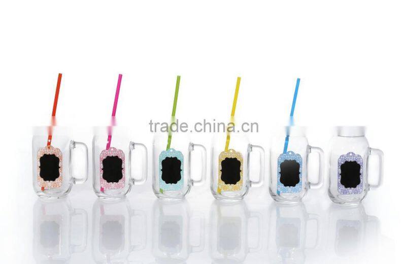 24oz Wholesale Market Mason Jar Mug Decal Mason Jars With Lids And Straws