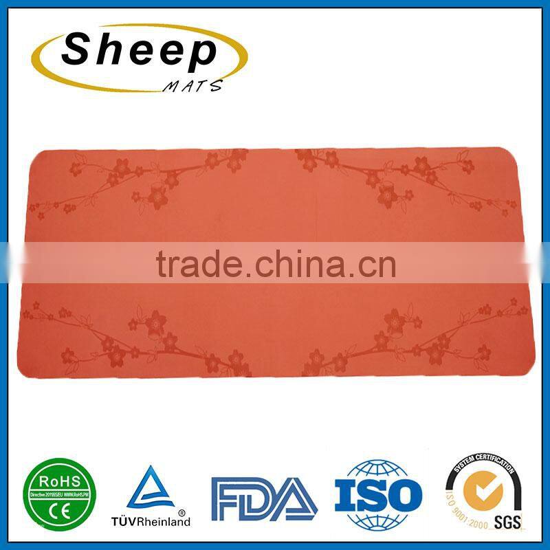 Wholesale leather printed flower rubber exercise mat