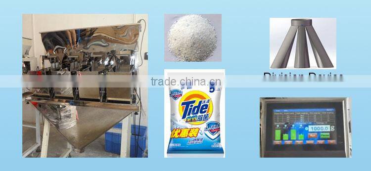 Detergent Powder Packing Machine With 4 Heads Linear scale