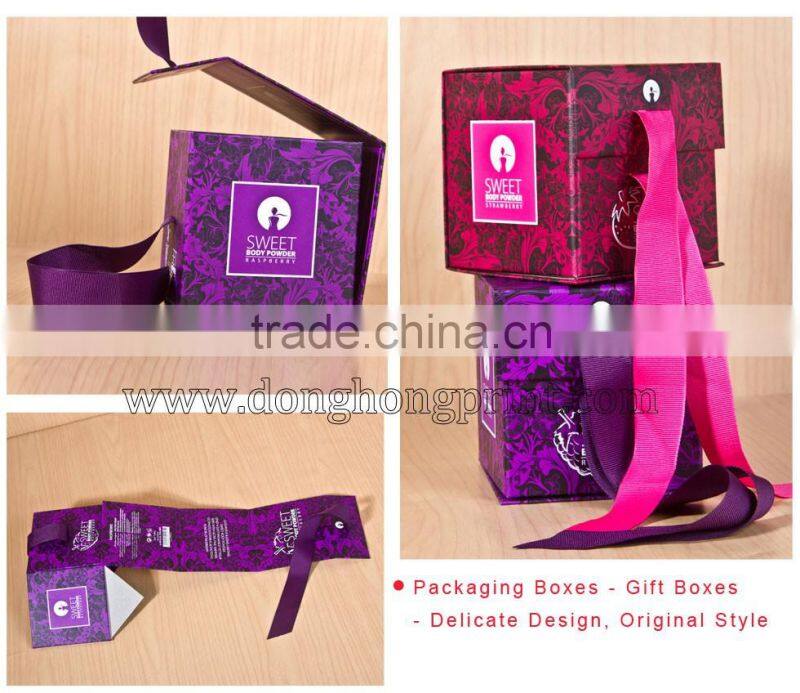 decorative touch paper box with silk
