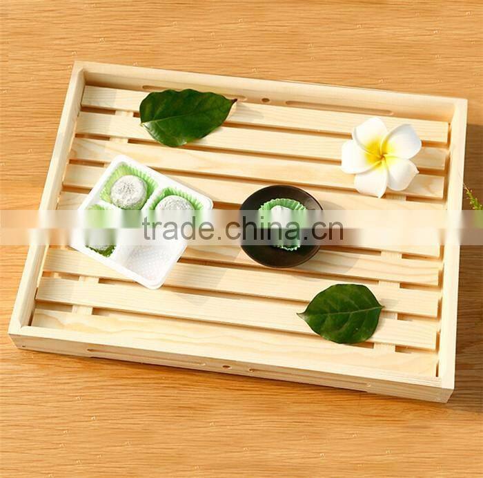 Delicate handmade unfinished pallet wood serving tray