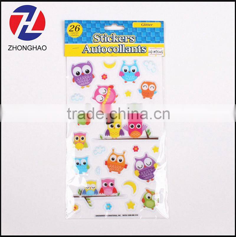 Promotional wholesale custom different animals puffy sticker