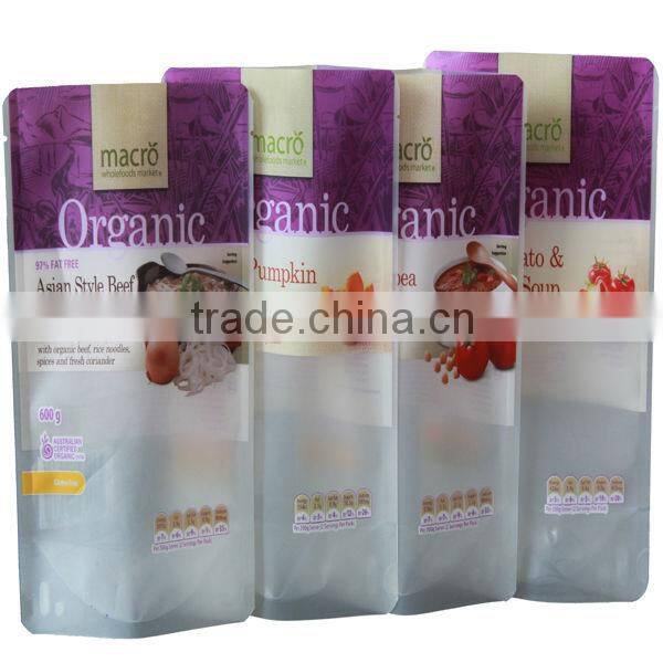 Stand up plstic pouch for soup and sauce