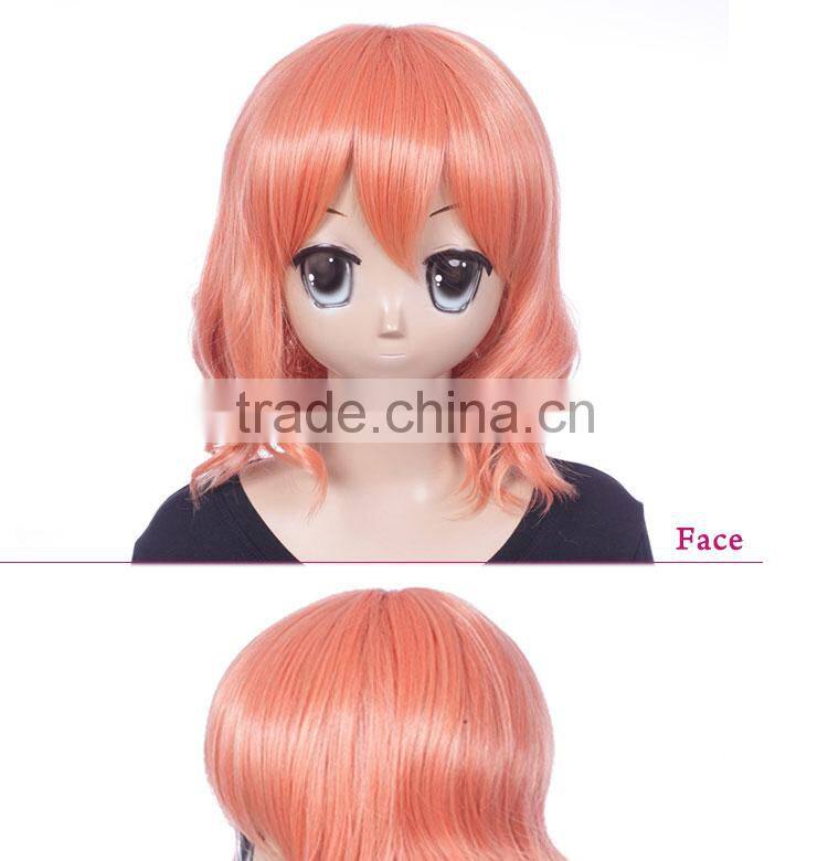 Good quality short orange cosplay hair wig