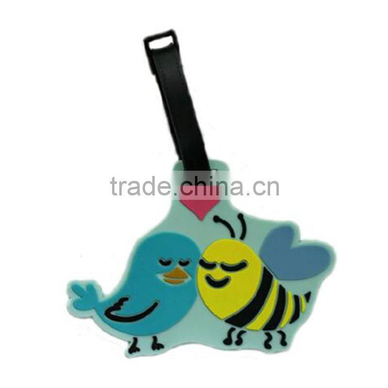 2016 Christmas gift custom shape printed luggage tag pvc promotional