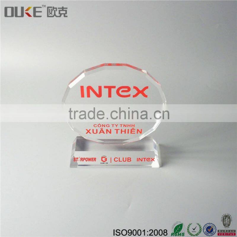 custom wholesale high transparent acrylic trophy