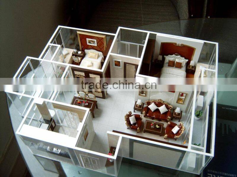 Architectural model layout with lighting 1/25
